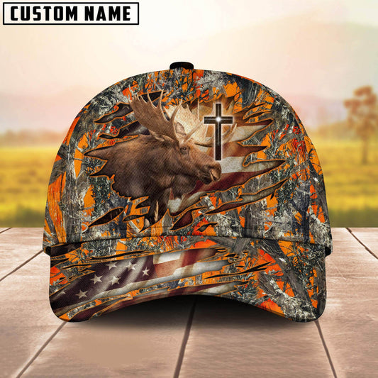 BlueJose Cross And Moose Hunting Personalized Cap