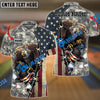 BlueJose Bowling And Pins Eagles Army Multicolor Customized Name 3D Shirt (4 Colors)