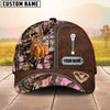 BlueJose Cross America Hunting Deer Zipper Leather Pattern Multicolor Personalized Cap