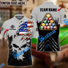 BlueJose Billiards Ball 8 Punished Skull Personalized Name, Team Name Shirt (6 Colors)