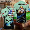 BlueJose Billiards Ball 8 Punished Skull Personalized Name, Team Name Shirt (6 Colors)