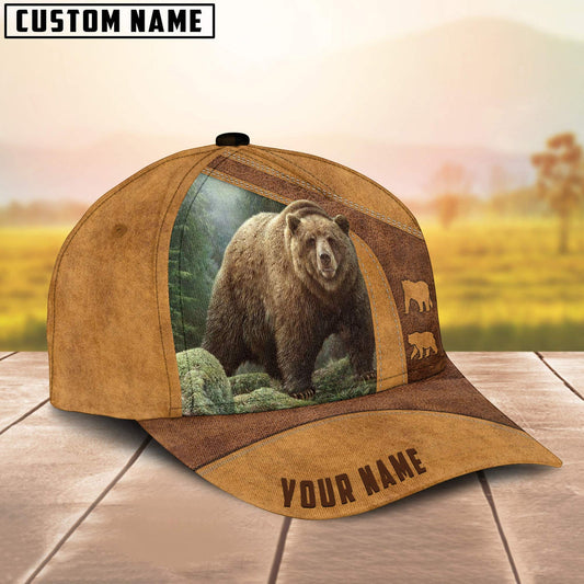 BlueJose Bear Hunting Brown Personalized Cap