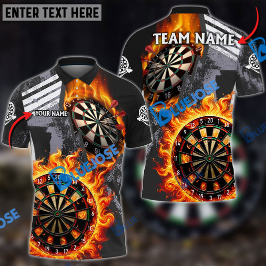 BlueJose Darts Wall Of Flame War Personalized Name, Team Name 3D Shirt (5 Colors)