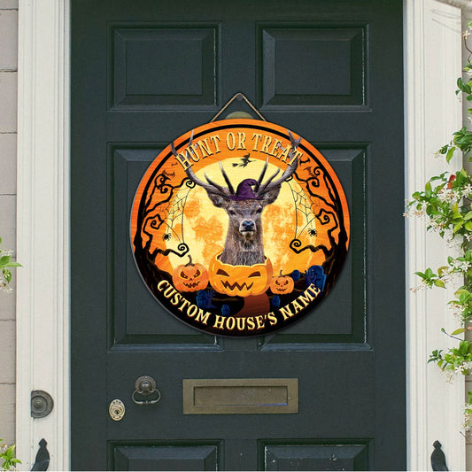 BlueJose Red Deer Halloween Wooden Sign