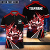 BlueJose Water Bowling and Pins Layer Personalized Name and Team Name 3D Shirt (4 Colors)