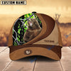 BlueJose Bear Hunting Brown Leather Pattern Personalized Name Cap (5 Colors)