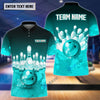 BlueJose Paint Pattern Bowling And Pins Break Multicolor Customized Name 3D Shirt