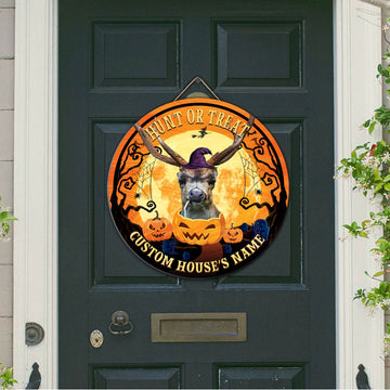 BlueJose Virgin Deer Halloween Wooden Sign