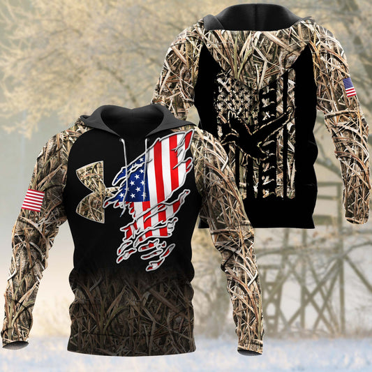 BlueJose Ripped American Flag Duck Hunting Apparels