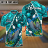 BlueJoses  Bowling And Pins Dolphin Of The Sea Multicolor Customized Name 3D Shirt