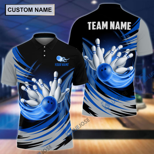 BlueJose Tornado Bowling And Pins Personalized Name Team Name 3D Shirt