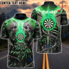 BlueJose Dart Skull Green Personalized Name 3D Shirt