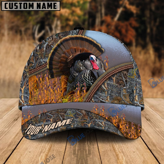 BlueJose Turkey Hunting Forest Pattern Personalized Name Cap