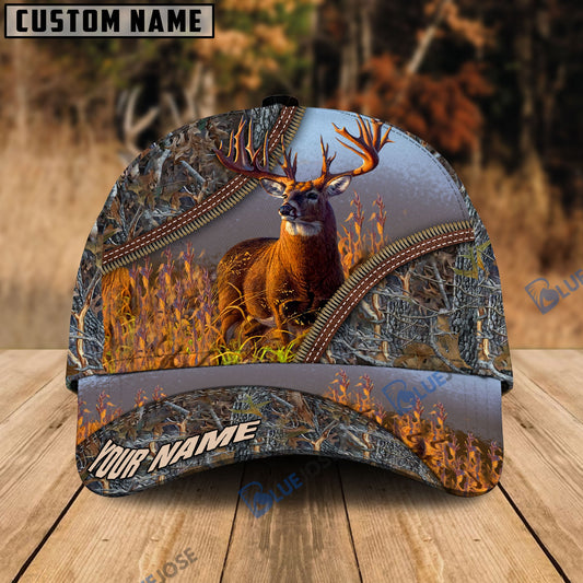 BlueJose Deer Hunting Forest Pattern Personalized Name Cap