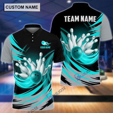 BlueJose Tornado Bowling And Pins Personalized Name Team Name 3D Shirt
