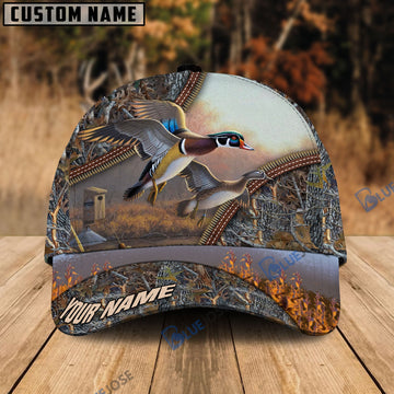 BlueJose Duck Hunting Forest Pattern Personalized Name Cap