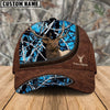 BlueJose Elk Hunting Leather Zip Pattern Personalized Name Cap