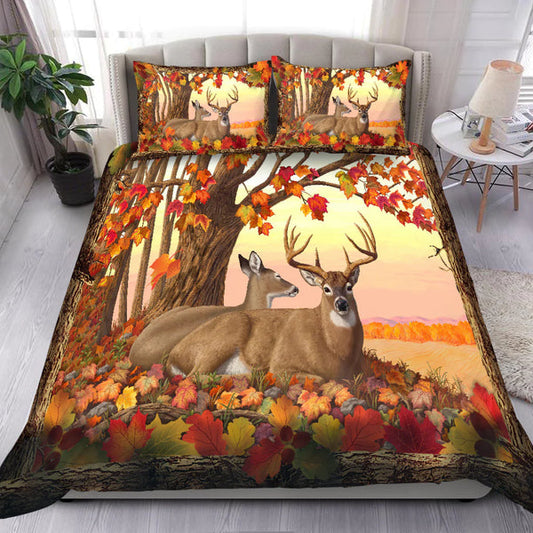 Bluejose Deer Autumn Forest Bedding Set