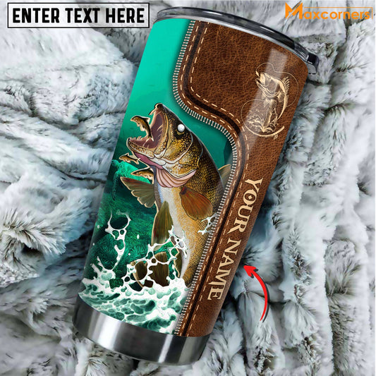 BlueJose Walleye Fishing Personalized Name Tumbler