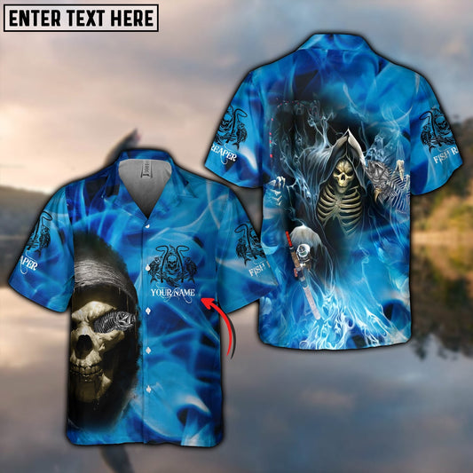 BlueJose Fishing Reaper Personalized 3D Hawaiian Shirt