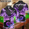BlueJose Billiards Ball 8 King Crown Golden Pattern Personalized Name & Team Name Shirt (4 Colors)