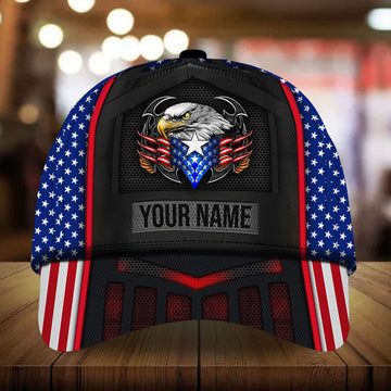 BlueJose Premium Eagle Patriotic 3D Cap America Patriot Hat Personalized