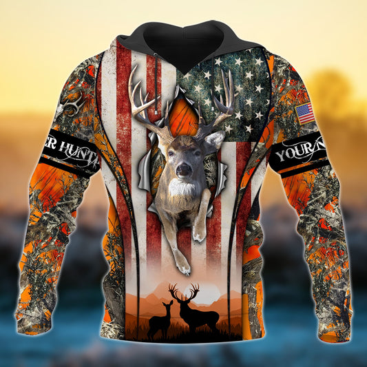 BlueJose Personalized Premium Deer Hunting 3D Hoodie (3 Colors)