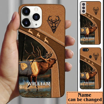 BlueJose Elk Hunting Personalized Name Phone Case