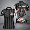 BlueJoses Eagle American Flag Bowling and Pins Multicolor Personalized Name Team Name 3D Shirt