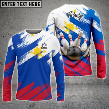 BlueJoses Bowling Philipine Flag Customized Name, Team Name 3D Shirt