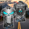 BlueJose Darts Punisher Skull Metal Smoke Customized Name, Team Name 3D Shirt (4 Colors)