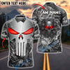 BlueJose Darts Punisher Skull Metal Smoke Customized Name, Team Name 3D Shirt (4 Colors)