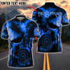 BlueJose Darts Punisher Skull Fire Flames Customized Name, Team Name 3D Shirt (4 Colors)