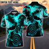 BlueJose Darts Punisher Skull Fire Flames Customized Name, Team Name 3D Shirt (4 Colors)