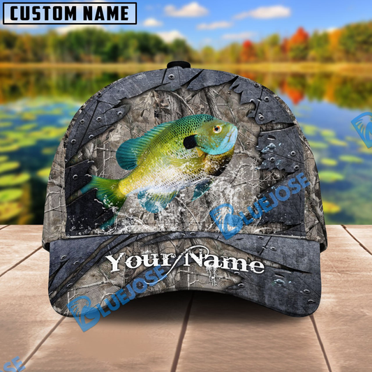 BlueJose Personalized Bream Fishing Metal Pattern Cap